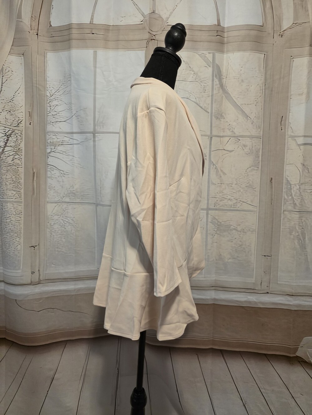 Kohl's Cream Open Drape-Front Women's Blazer - Picture 2 of 6